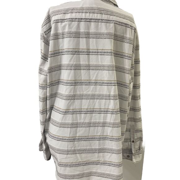 The North Face Long Sleeve Button Down Striped Shirt Mens Size XL Light Gray B16 - Picture 6 of 11